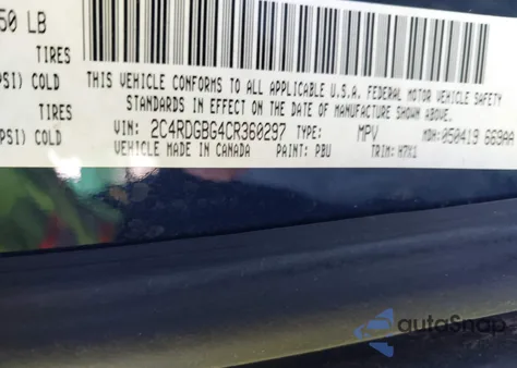 2012 Dodge Grand Caravan Se/Avp from USA, damaged, VIN 2C4RDGBG4CR360297